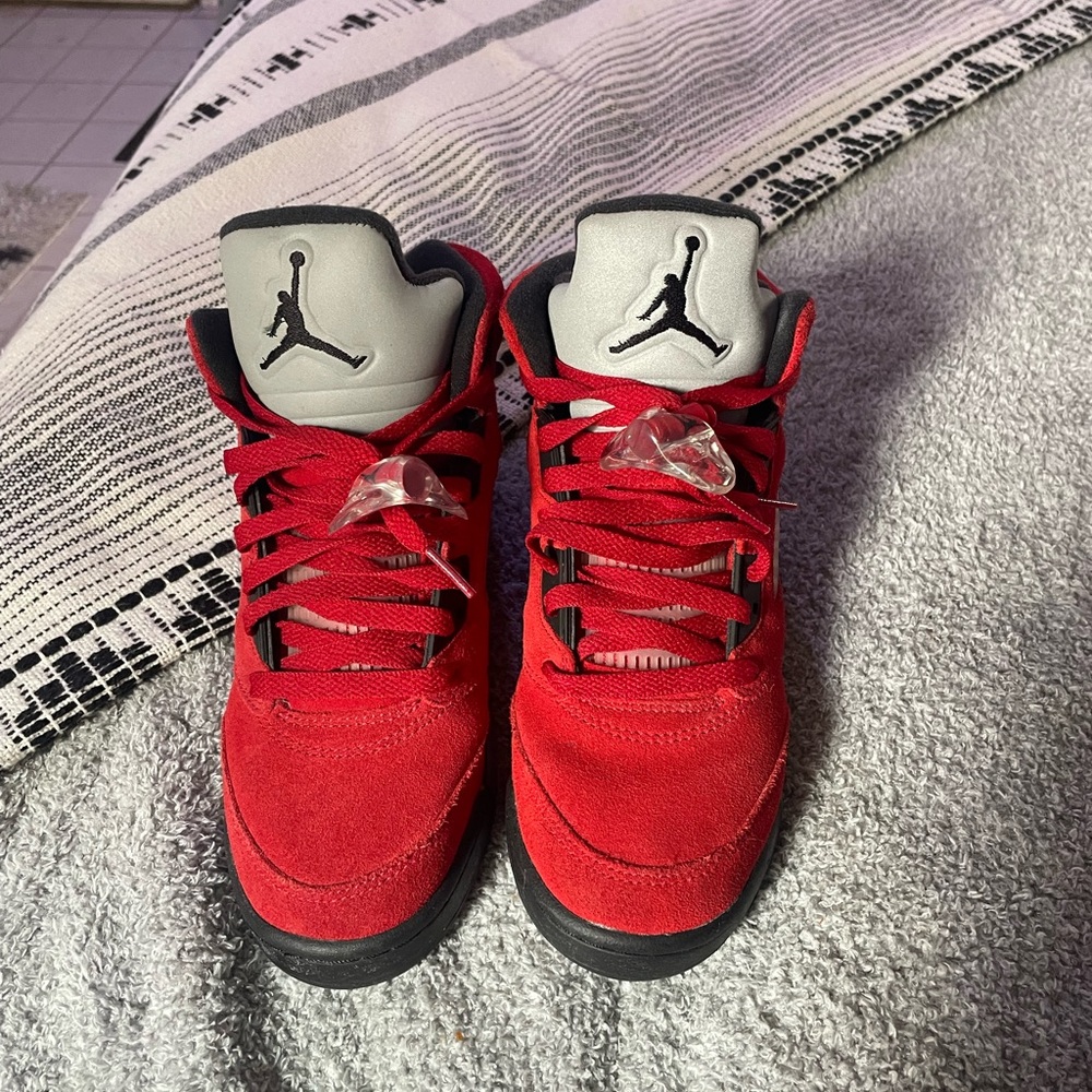 Jordan Red and Gray Sneakers